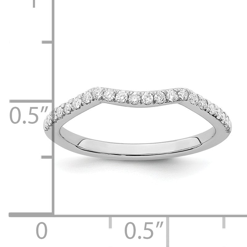 14K White Gold 1/5 carat Lab Grown Diamond VS/SI  D E F  Wedding Band