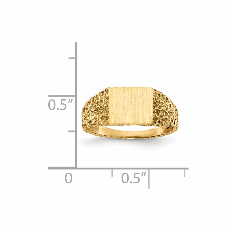 14k 8.0x7.0mm Open Back Signet Ring