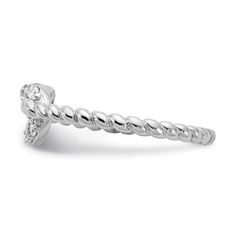 Sterling Silver Rhodium-plated Brilliant-cut CZ Knot Ring