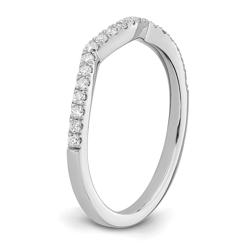 14K White Gold 1/5 carat Lab Grown Diamond VS/SI  D E F  Wedding Band