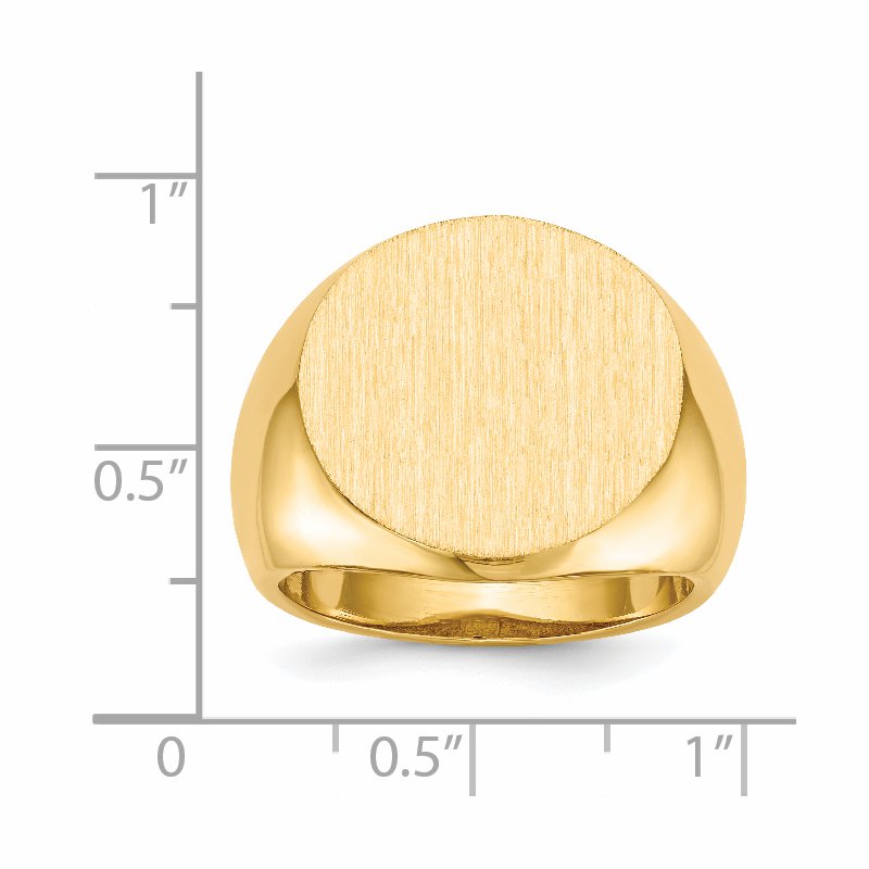 14k 18.0x18.0mm Open Back Mens Signet Ring