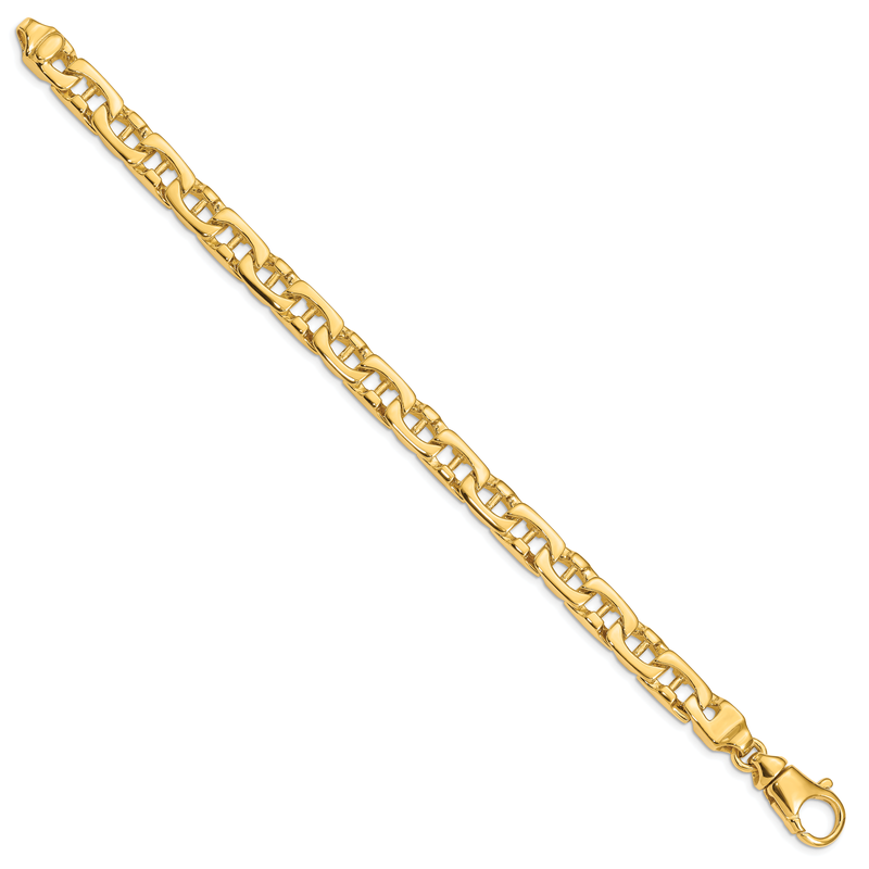 14K 20 inch 8.5mm Hand Polished Fancy Link with Fancy Lobster Clasp Chain