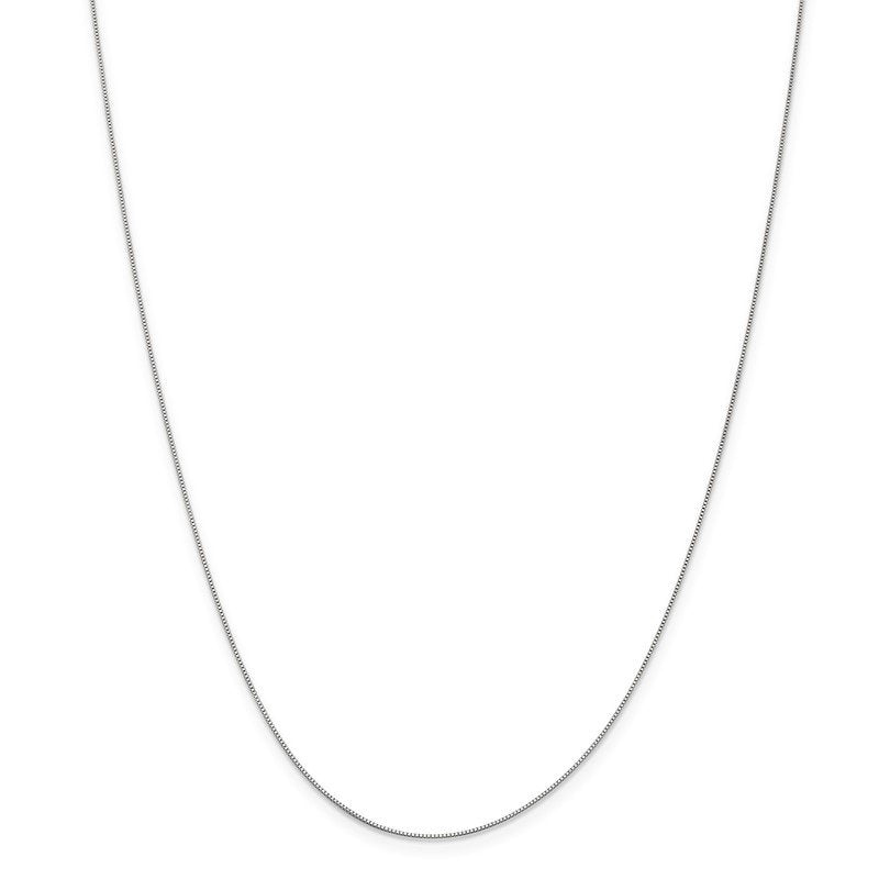 14K White Gold 14 inch .5mm Box with Spring Ring Clasp Chain