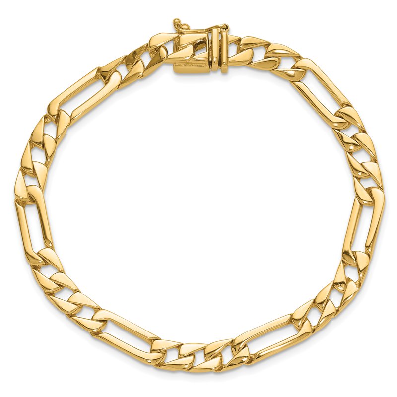 14K 18 inch 6mm Hand Polished Figaro Link with Box Catch Clasp Chain