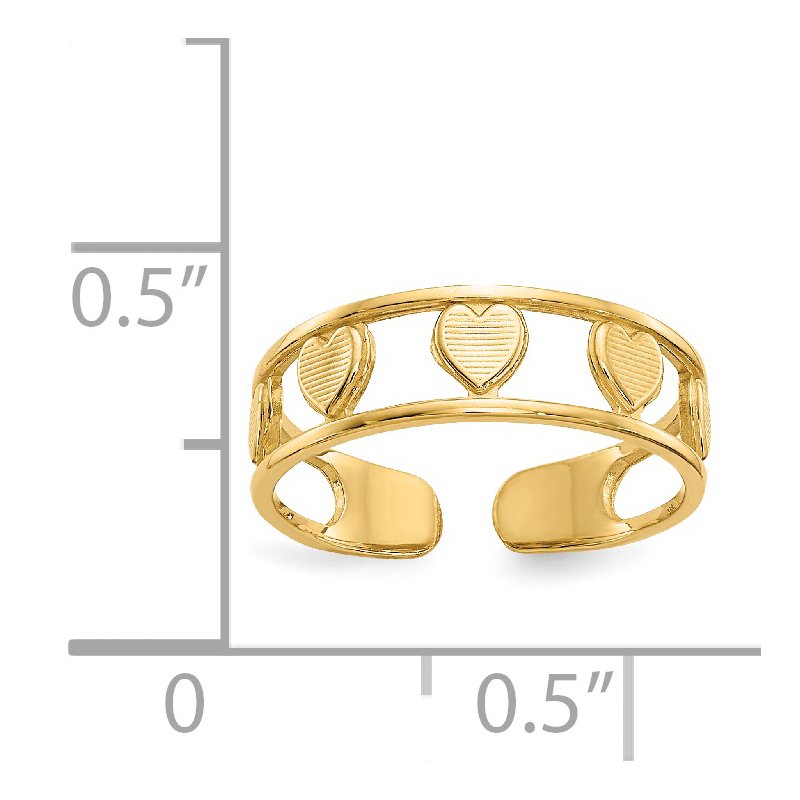 14k Heart Toe Ring