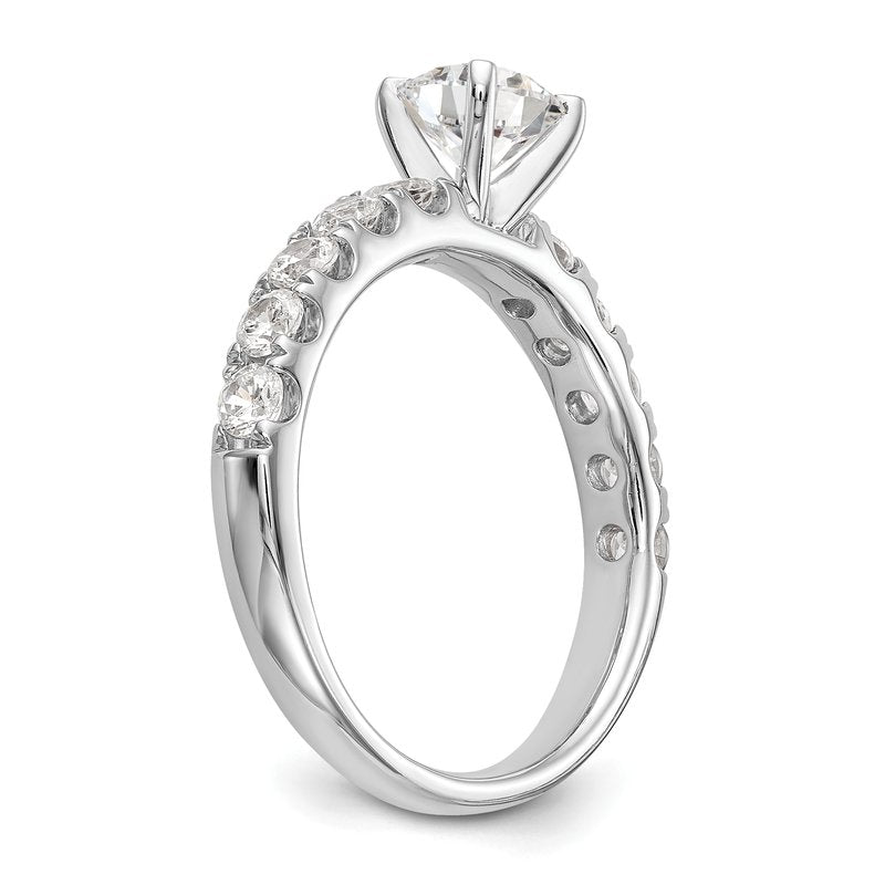 14K White Gold 1/2 carat Lab Grown Diamond VS+ F+ Semi-Mount Peg Set Engagement Ring