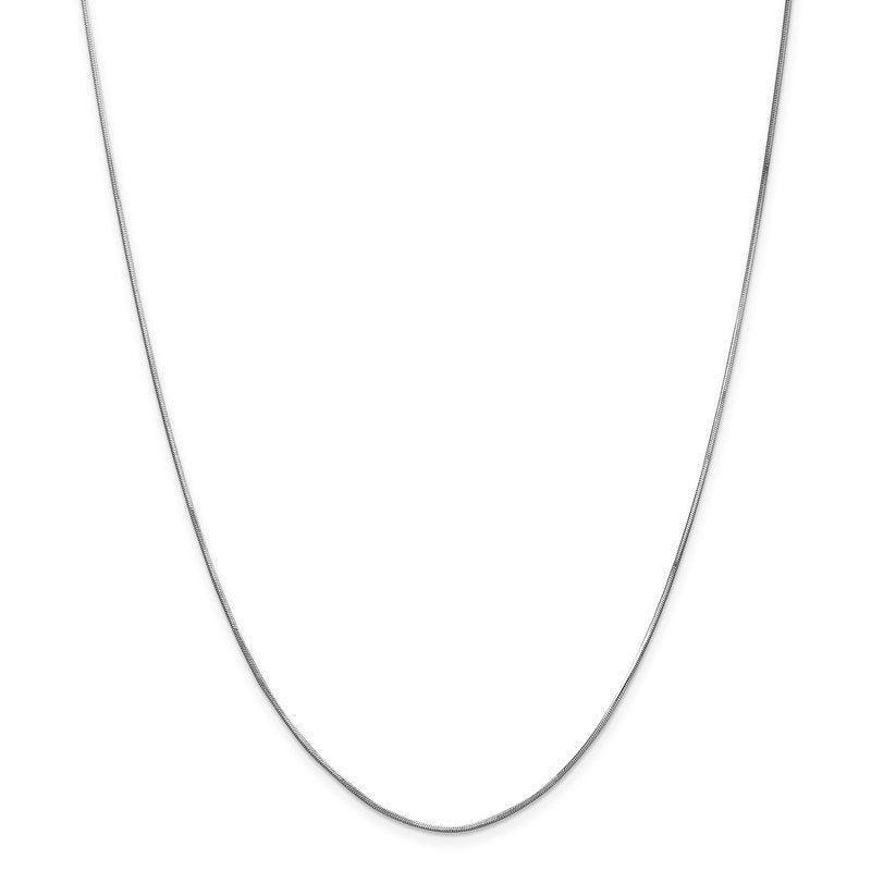 14K White Gold 10 inch 1mm Octagonal Snake with Lobster Clasp Anklet