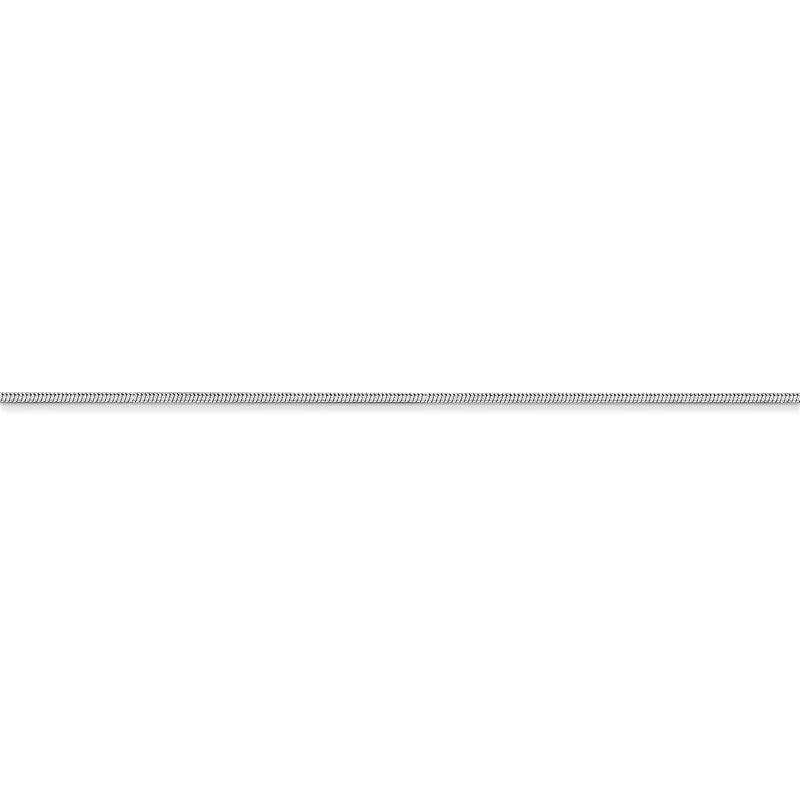 14K White Gold 10 inch 1mm Octagonal Snake with Lobster Clasp Anklet