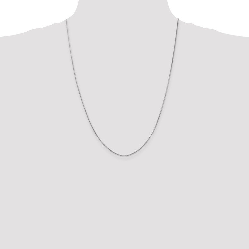 14K White Gold 10 inch 1mm Octagonal Snake with Lobster Clasp Anklet