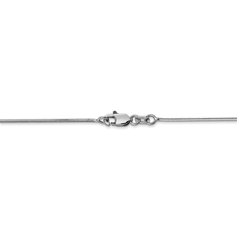 14K White Gold 10 inch 1mm Octagonal Snake with Lobster Clasp Anklet