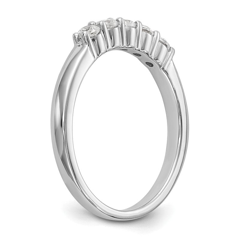14K White Gold 1/3 carat Lab Grown Diamond VS+ F+ Complete Round Five Stone Ring