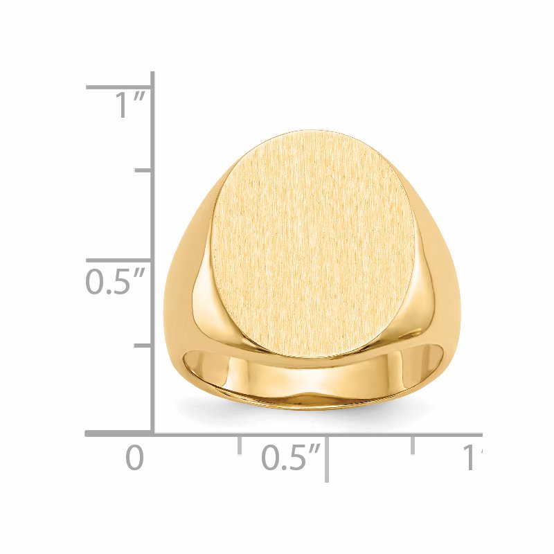 14k 16.0x20.5mm Open Back Mens Signet Ring