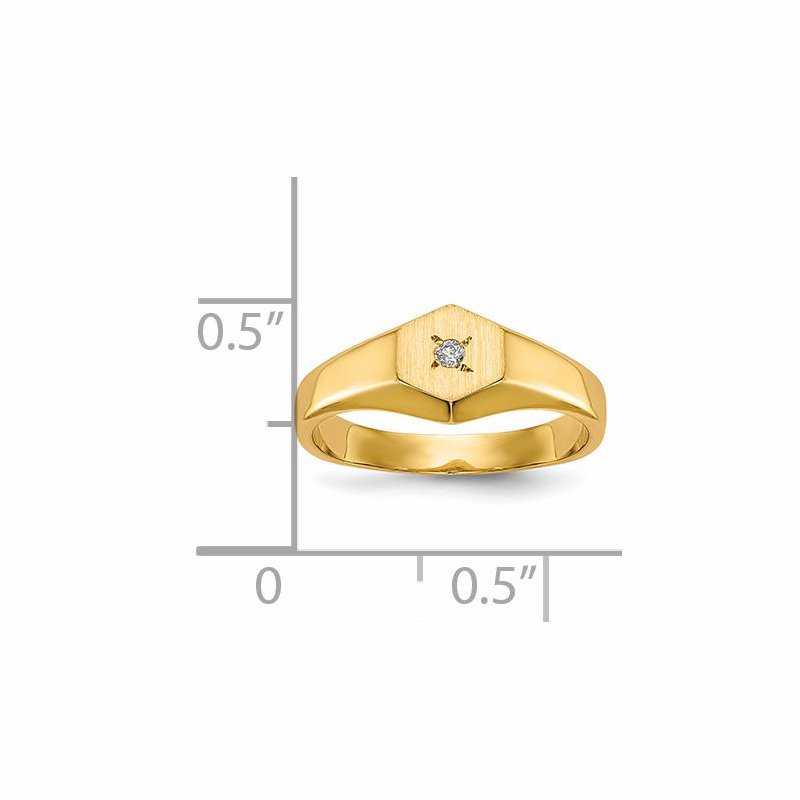 14k Child's AA Diamond Open Back Signet Ring