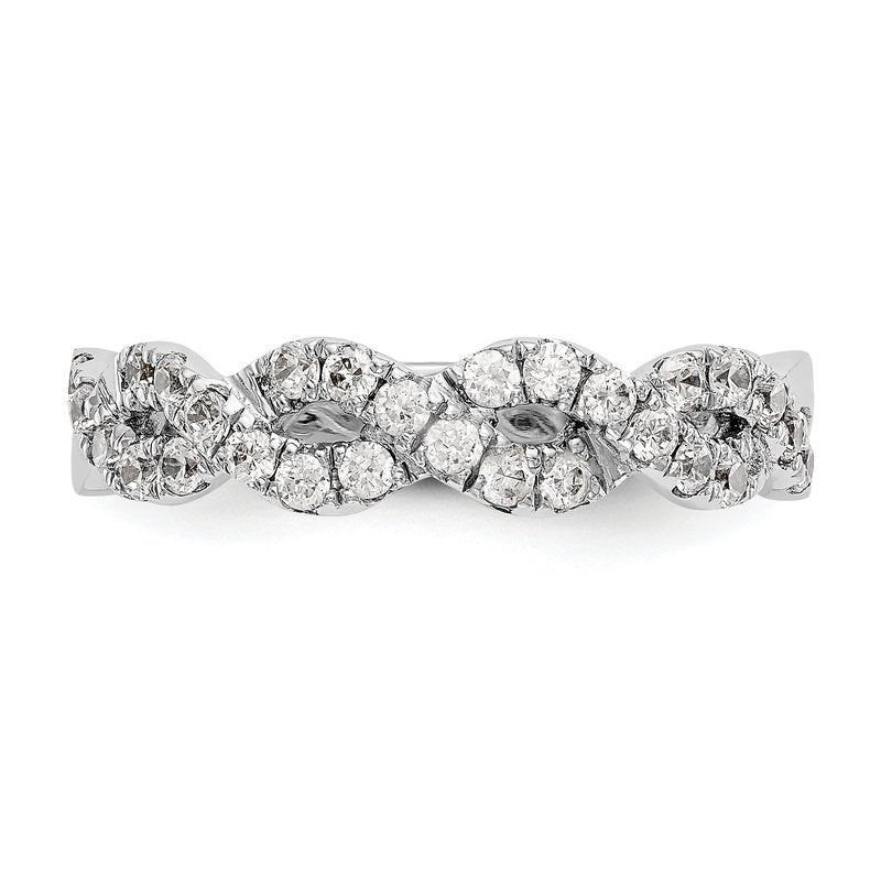 14K White Gold 1/3 carat Lab Grown Diamond VS+ F+ Intertwined Complete Band