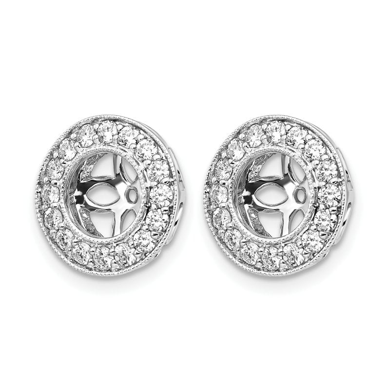14K White Gold 1/2 carat Lab Grown Diamond VS+ F+ for 5.5-6mm Studs Complete Earring Jackets