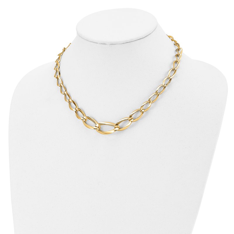 14K Polished Fancy Link Necklace