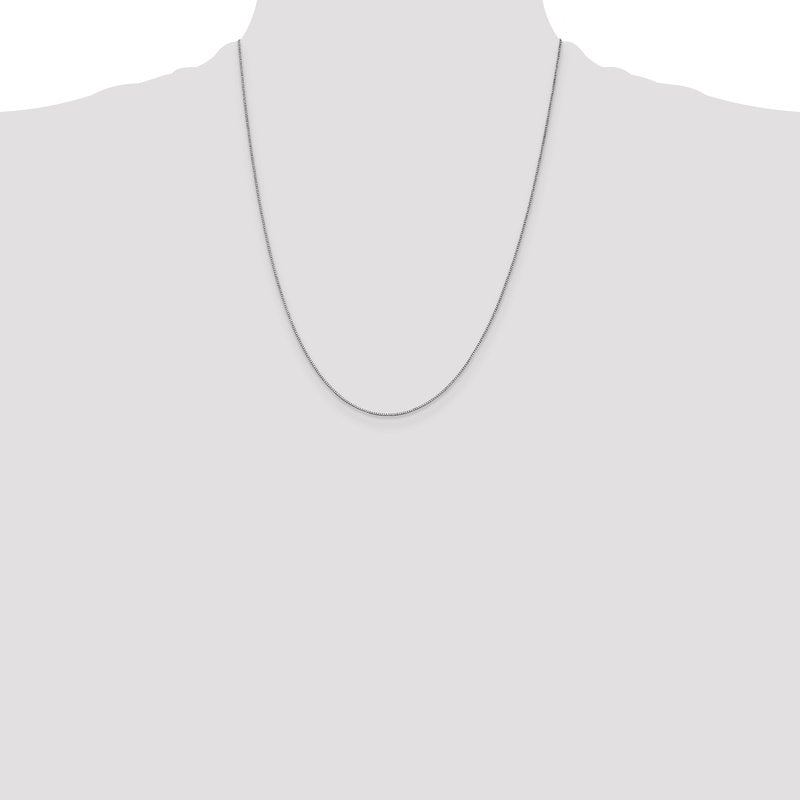 14K White Gold 14 inch .7mm Box with Lobster Clasp Chain
