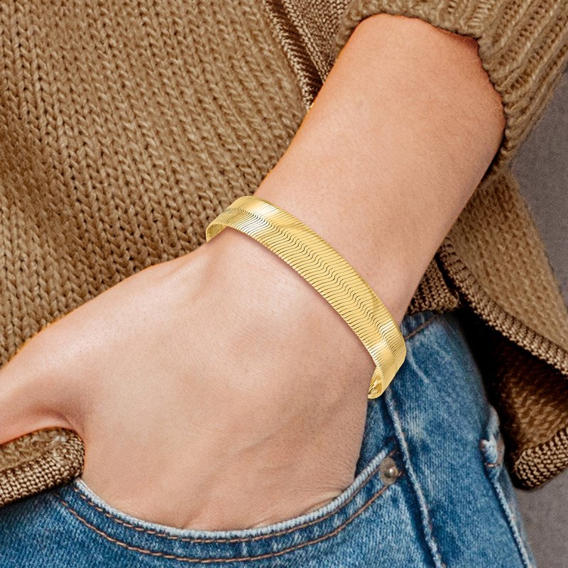 14K 18 inch 10mm Silky Herringbone with Lobster Clasp Chain