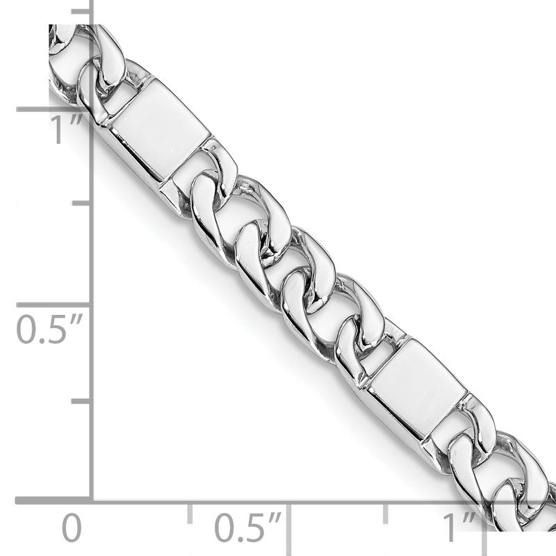 14K White Gold 18 inch 5.6mm Hand Polished Fancy Link with Fancy Lobster Clasp Chain