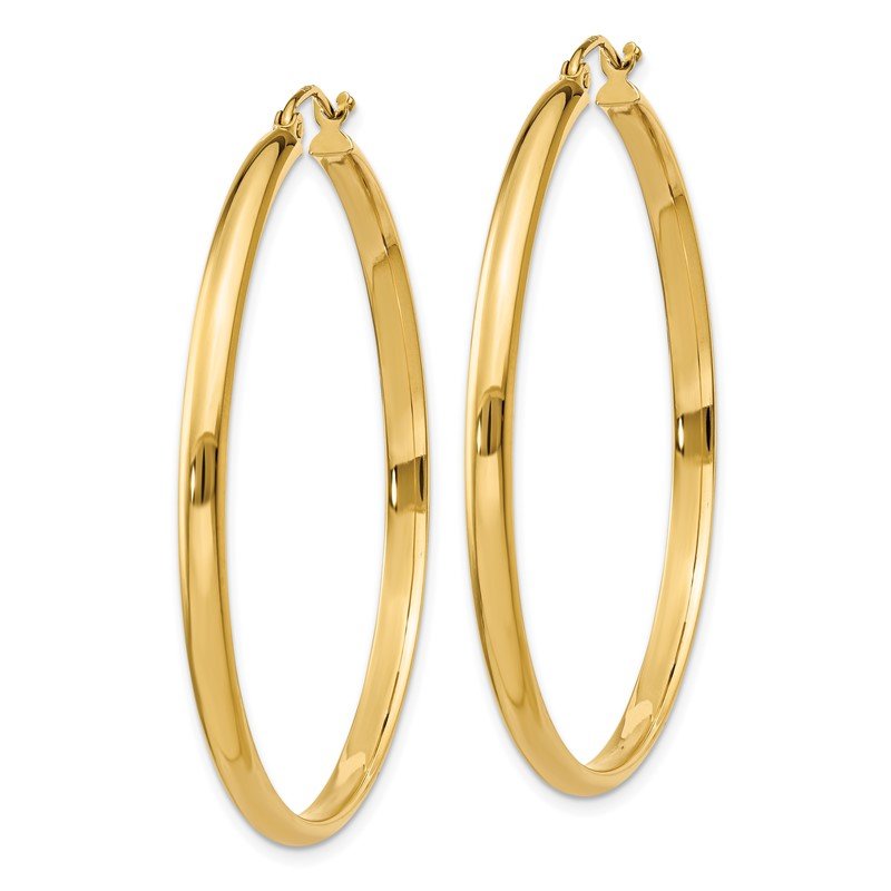 14k 2.75x40mm Polished Tube Hoop Earrings