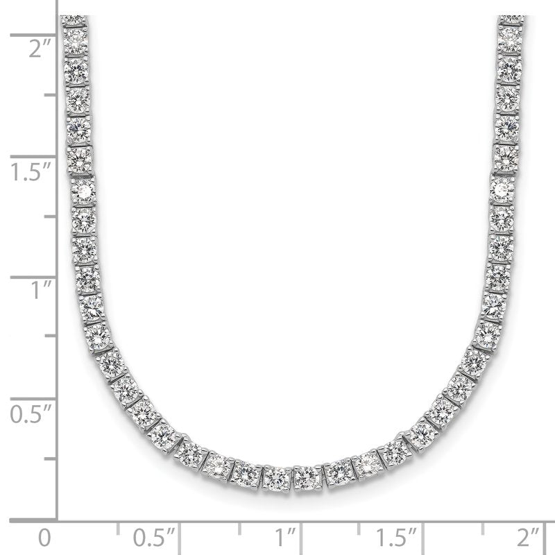Sterling Silver Rhodium-plated Brilliant-cut CZ 18 Inch Necklace