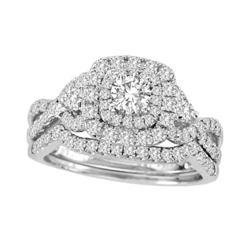 14K  White Gold 1.00Ct Bridal Set