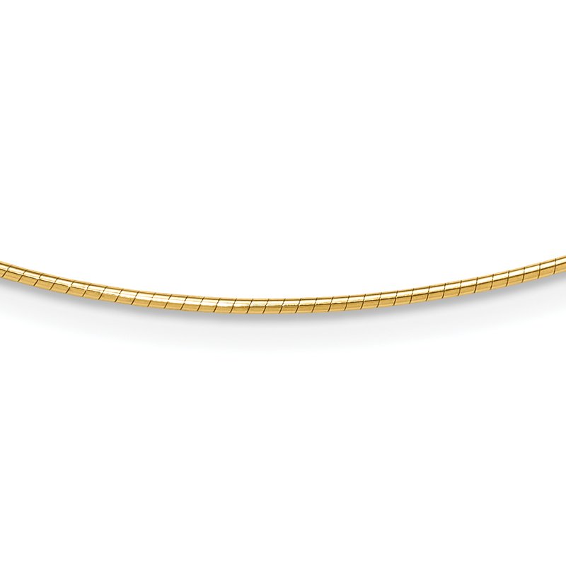 14K 1.2mm Omega Necklace Detachable clasp Omega Necklace