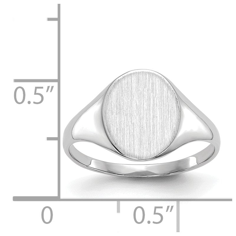 14k White Gold 9.0x10.0mm Closed Back Signet Ring