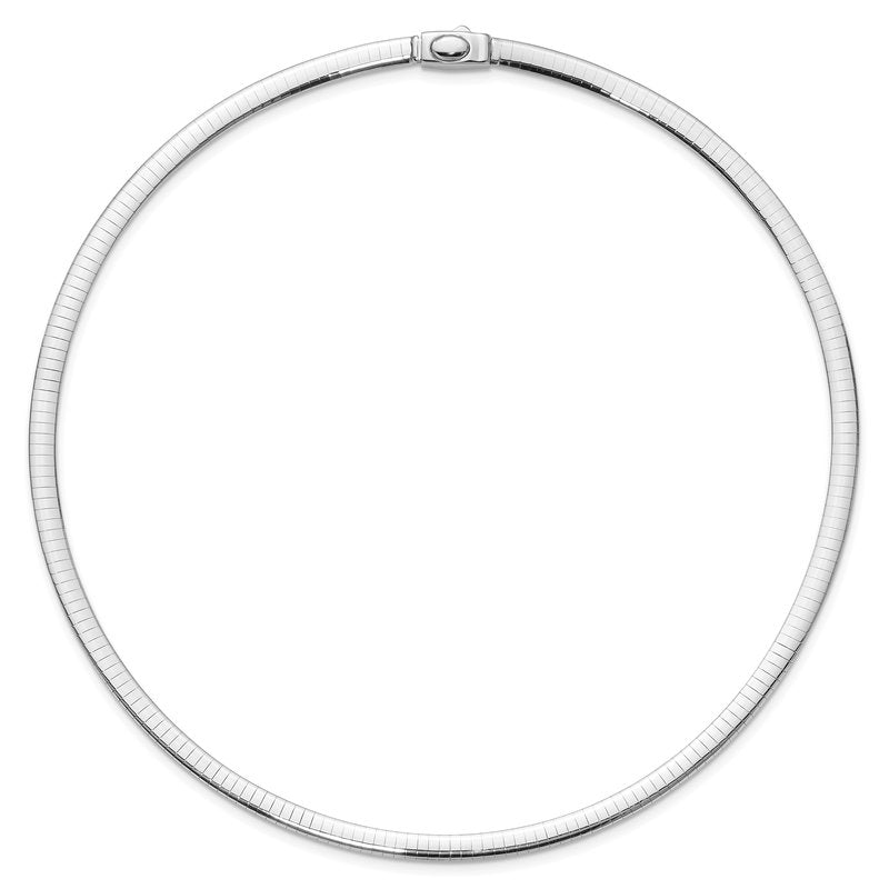 14k Two-tone 5mm Reversible White and Yellow 16 inch Domed Omega Necklace