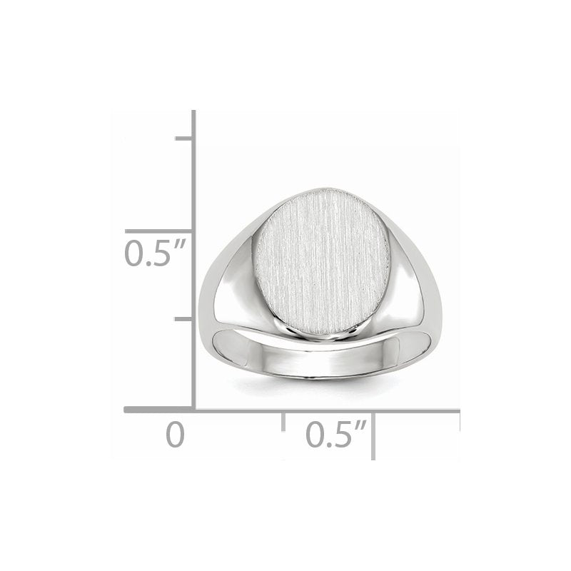 14k White Gold 10.0x11.5mm Closed Back Signet Ring