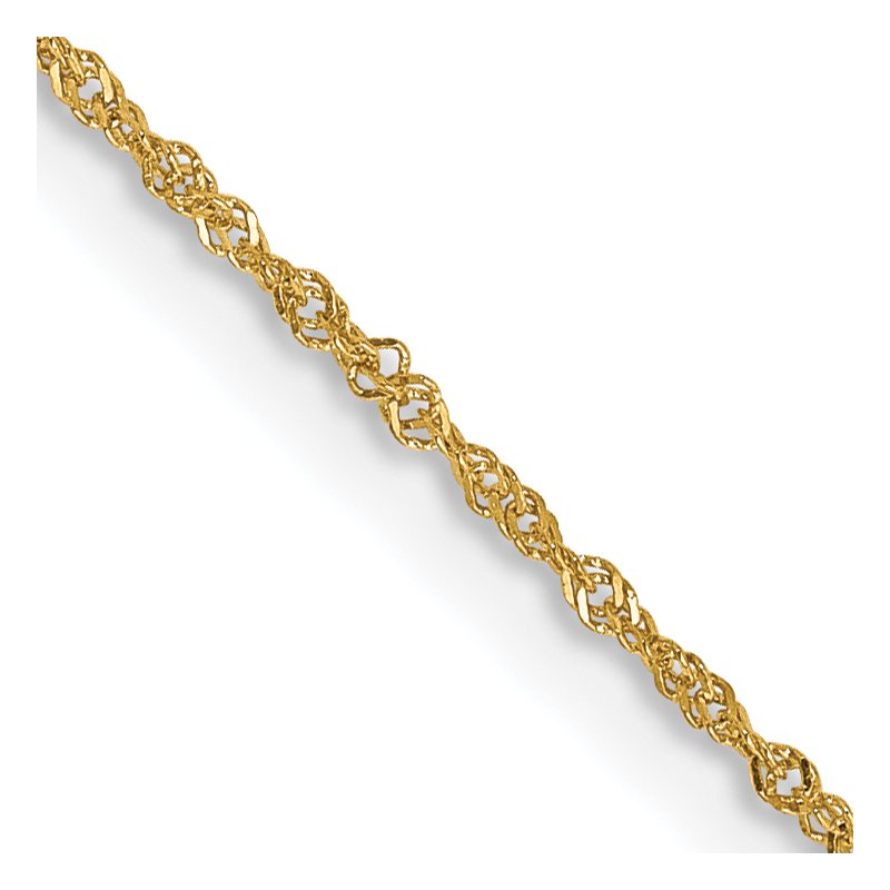 14K 14 inch 1mm Singapore with Spring Ring Clasp Chain