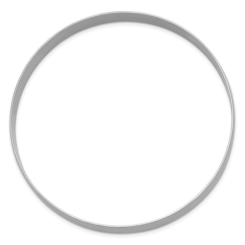 14k White Gold 8mm Solid Polished Half-Round Slip-On Round Bangle Bracelet