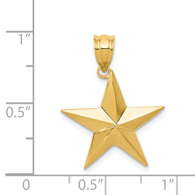 14k Polished Star Pendant
