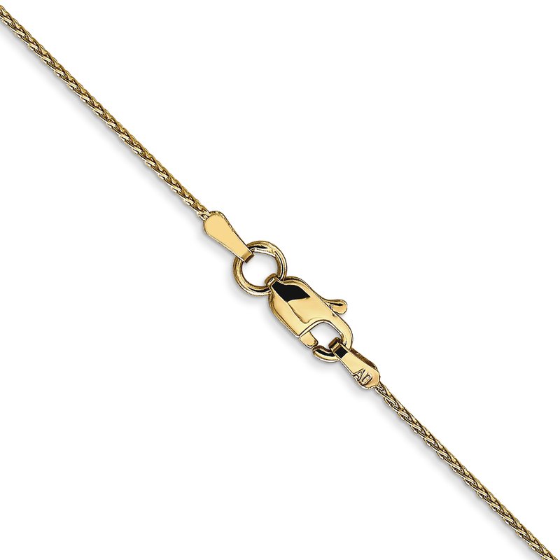 14K 10 inch .8mm Diamond-cut Parisian Wheat with Lobster Clasp Anklet
