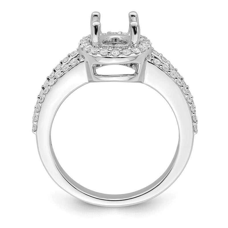 14K White Gold 1/2 carat Lab Grown Diamond VS/SI  D E F  Semi Mount Oval Halo Engagement Ring