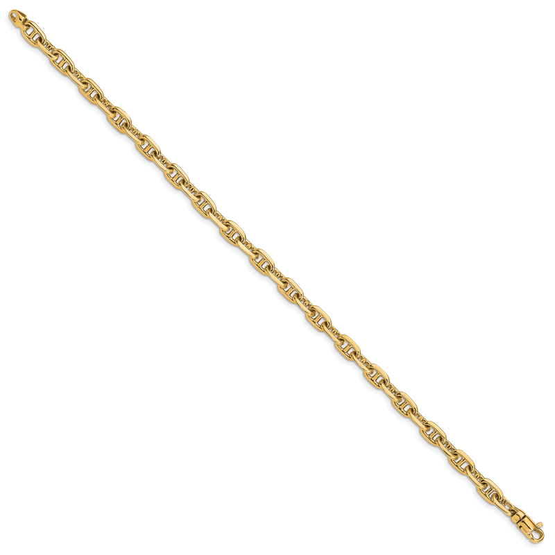 14K 18 inch 5.1mm Hand Polished Fancy Link with Lobster Clasp Chain