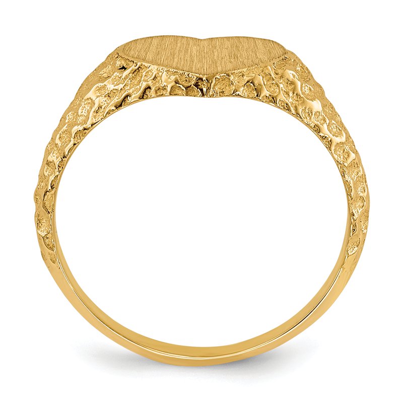 14k 8.0x7.5mm Open Back Heart Signet Ring