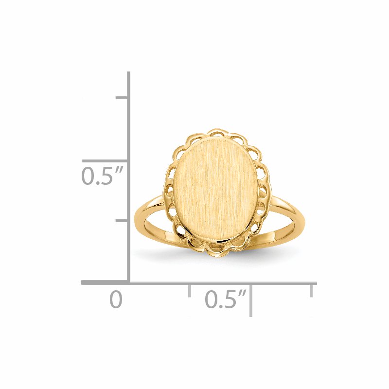 14k 9.0x11.5mm Open Back Signet Ring