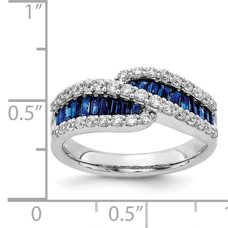 14k White Gold Emerald Diamond Ring