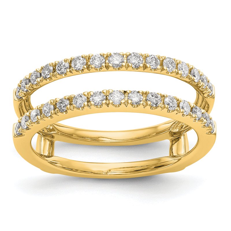 14K White Gold 1/2 carat Lab Grown Diamond VS+ F+ Complete Ring Guard