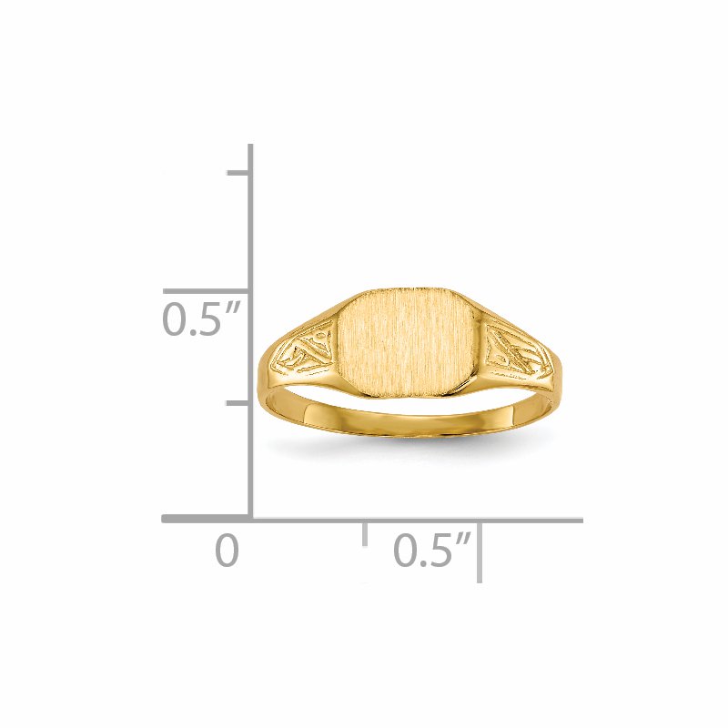 14k 8.5x7.0mm Open Back Signet Ring