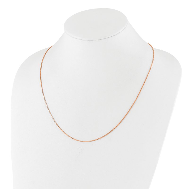 Sterling Silver Rose Gold-plated Adjustable 1.1mm Box Chain