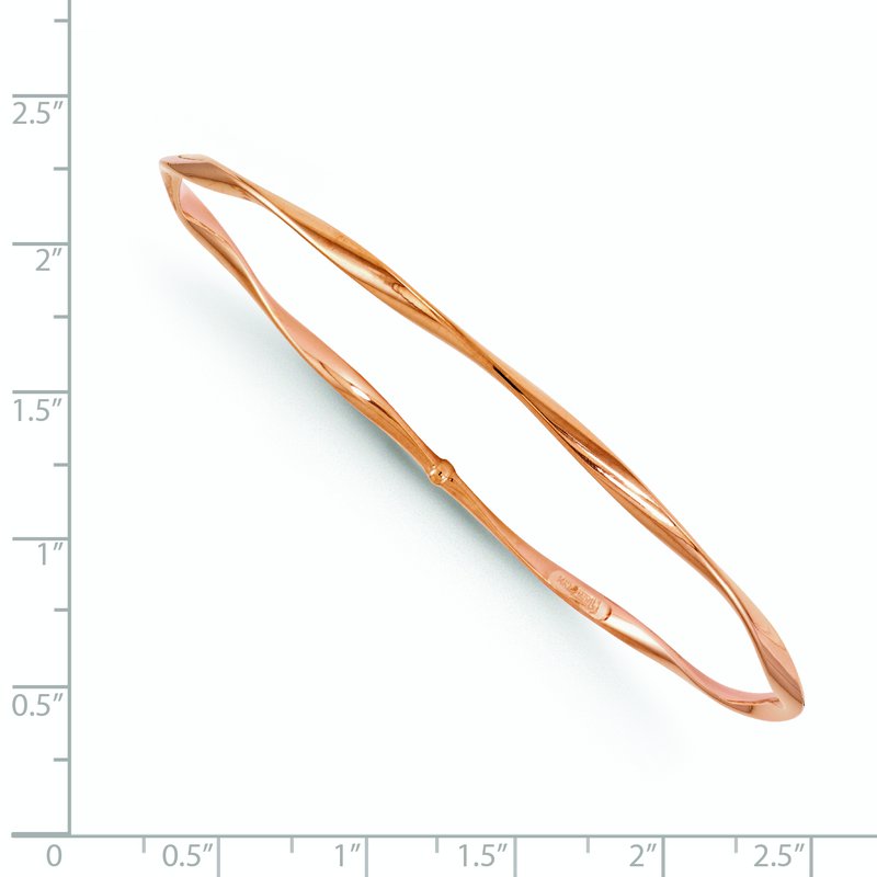 14K Rose Gold Polished Twisted Slip-on Bangle