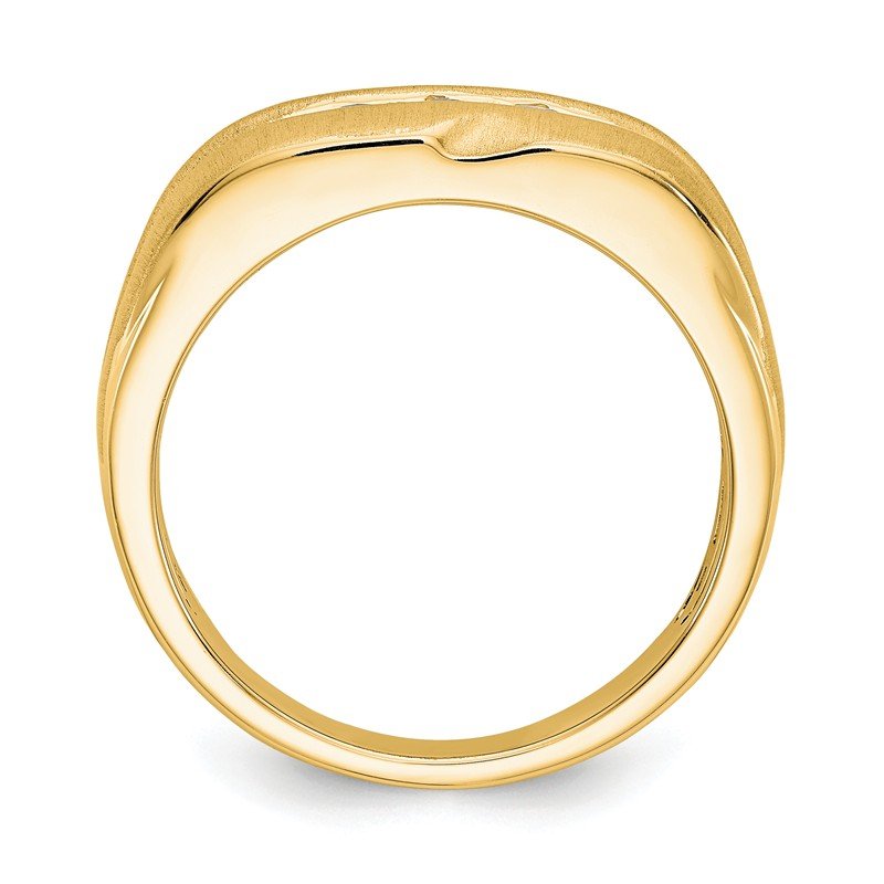 14K White Gold Men's 1/3 carat Lab Grown Diamond VS/SI  D E F  Brushed and Polished Band