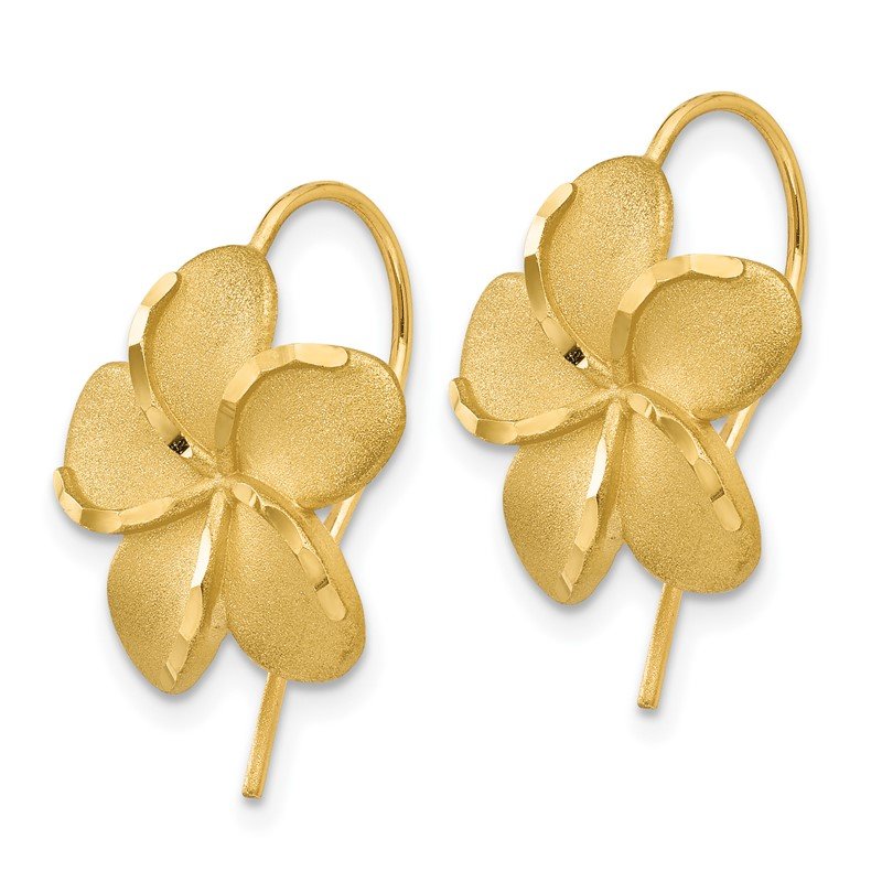 14k Plumeria French Wire Earrings