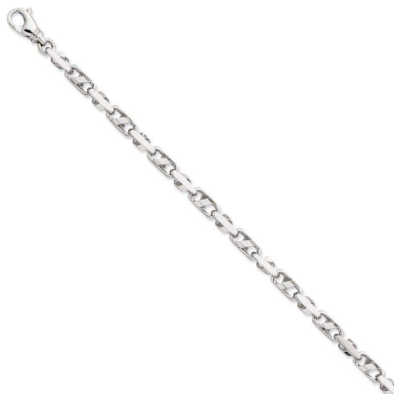 14K White Gold 18 inch 5.5mm Fancy Link with Fancy Lobster Clasp Chain