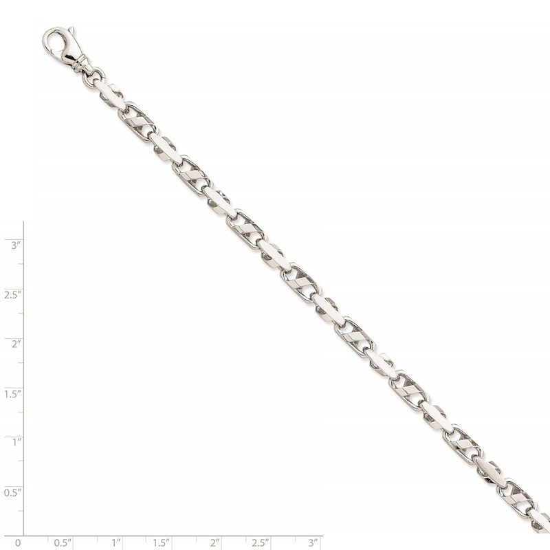 14K White Gold 18 inch 5.5mm Fancy Link with Fancy Lobster Clasp Chain