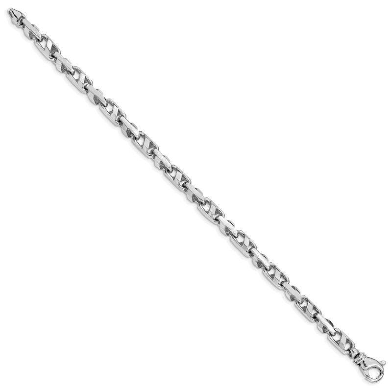 14K White Gold 18 inch 5.5mm Fancy Link with Fancy Lobster Clasp Chain