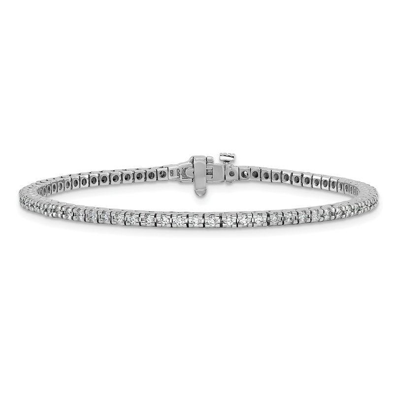 14K White Gold 1 1/4 carat Lab Grown Diamond VS+ F+ Complete Tennis Bracelet