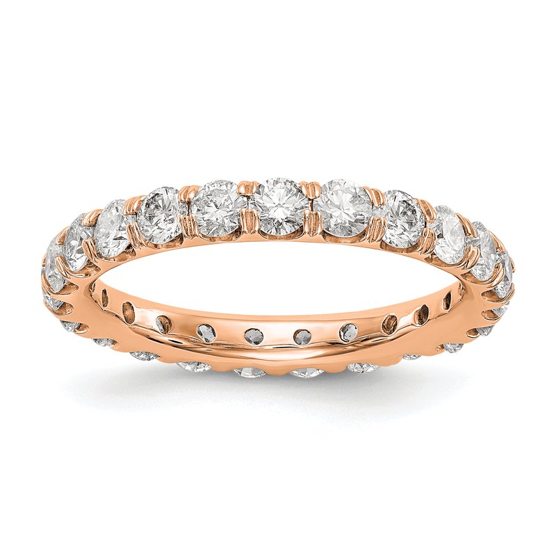 14K Rose Gold 1/2 carat Lab Grown Diamond VS+ F+ Size 4.5 Complete Eternity Band